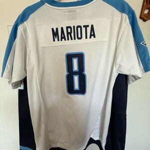 Men's White and Blue Sports Jersey